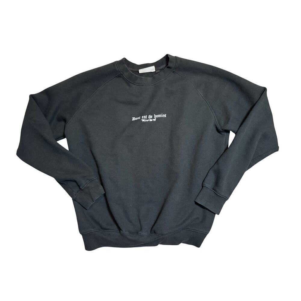 OG "Don't Eat the Homies" Long Sleeve Black  Crewneck Sweatshirt, Men's Small